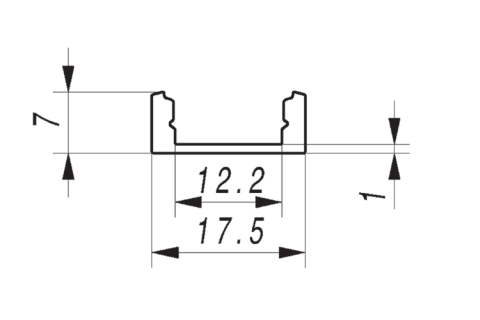 LED-strip Profile 3 Meter Black 17.5mm x 7mm Surface Mounted