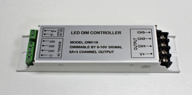 12 Volt/24 Volt 3x5A output 0-10V input 3 Channel RGB LED-strip Dimmer