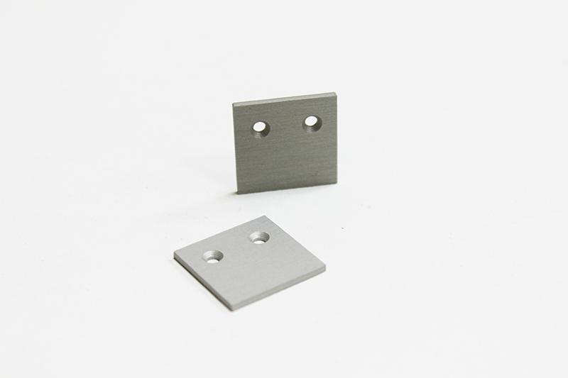 Aluminum End Cap Closed 20mm x 24.6mm Surface Mounted 180 Degrees Square