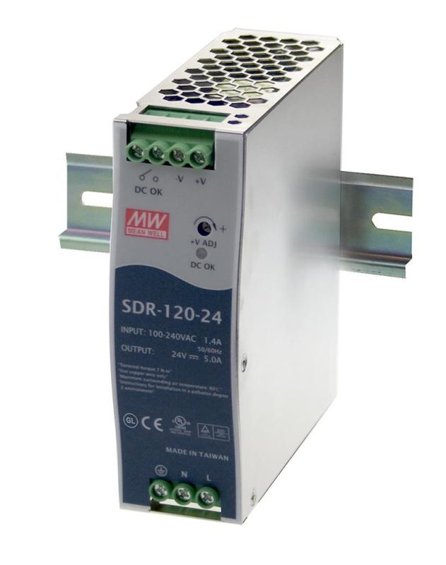 Mean Well Industriële DIN Rail Voeding 24 Volt 5A 120 Watt