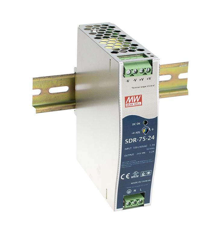 Mean Well Industriële DIN Rail Voeding 12 Volt 6.3A 75 Watt