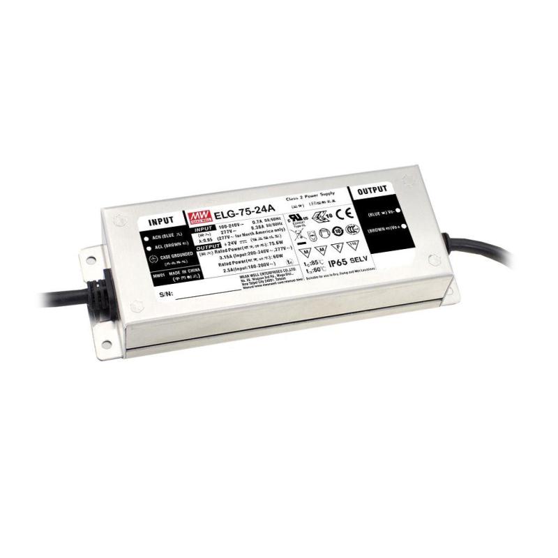 LED Voeding Mean Well DALI Waterdicht, 12 Volt 5A 75 Watt