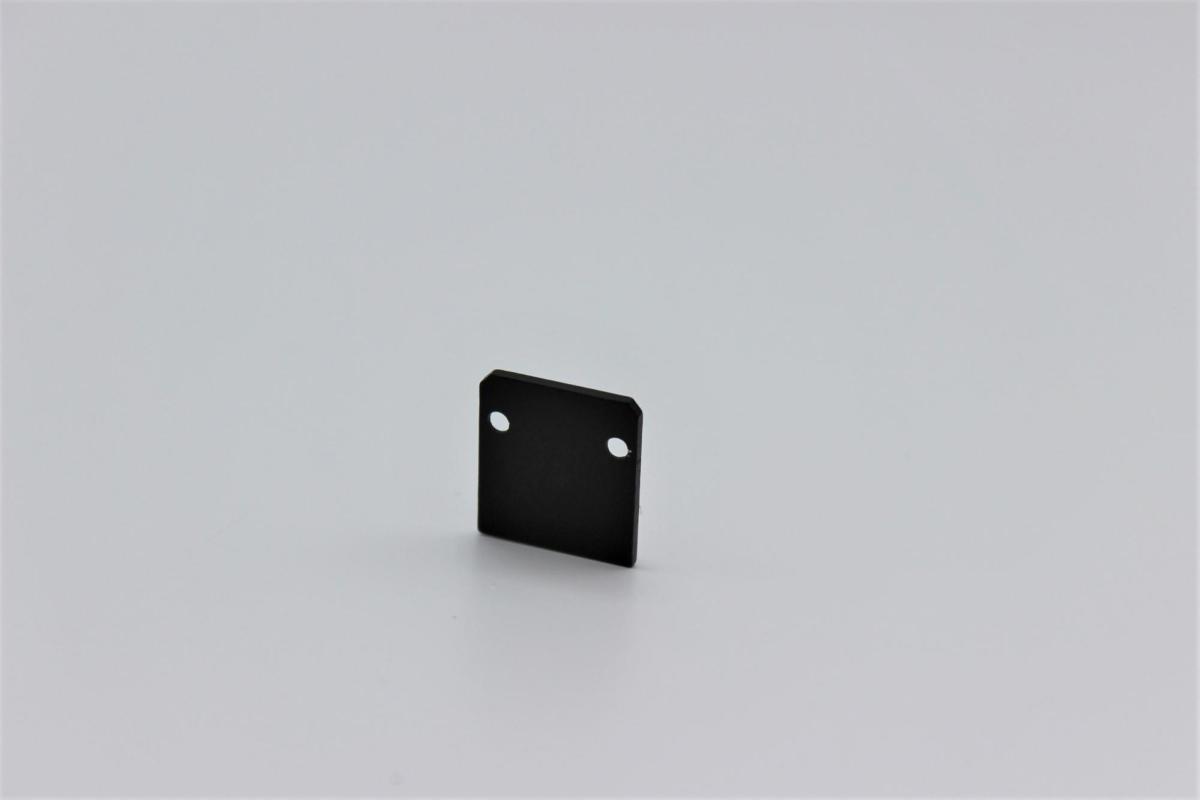 Aluminum End Cap Closed Black 17.5mm x 19mm Surface Mounted