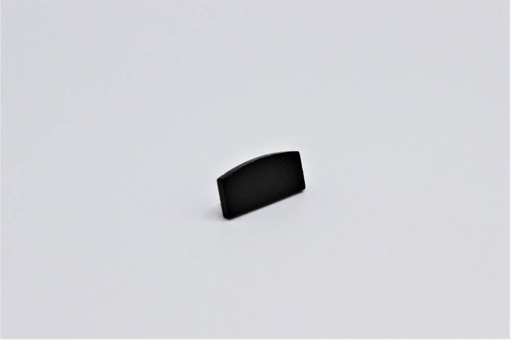 Aluminum End Cap Closed Black 17.5mm x 7mm Surface Mounted