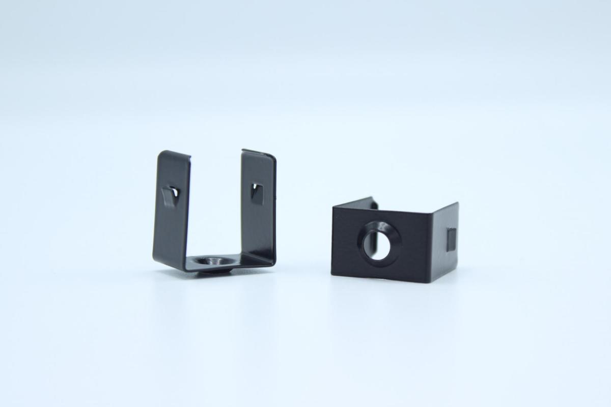 Steel Mounting Clip Black for LED-strip Profile 17.5mm x 19mm