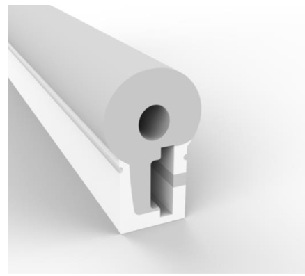 Silicon Extrusion Side View 23mm x 10mm 270° B