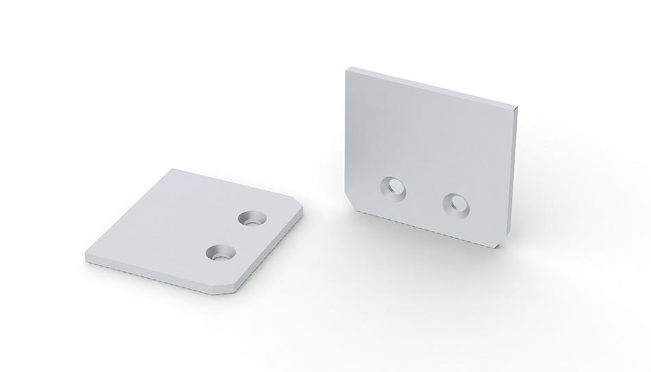 Aluminium Endcap Closed 26.6mm x 23.5mm surface mounted