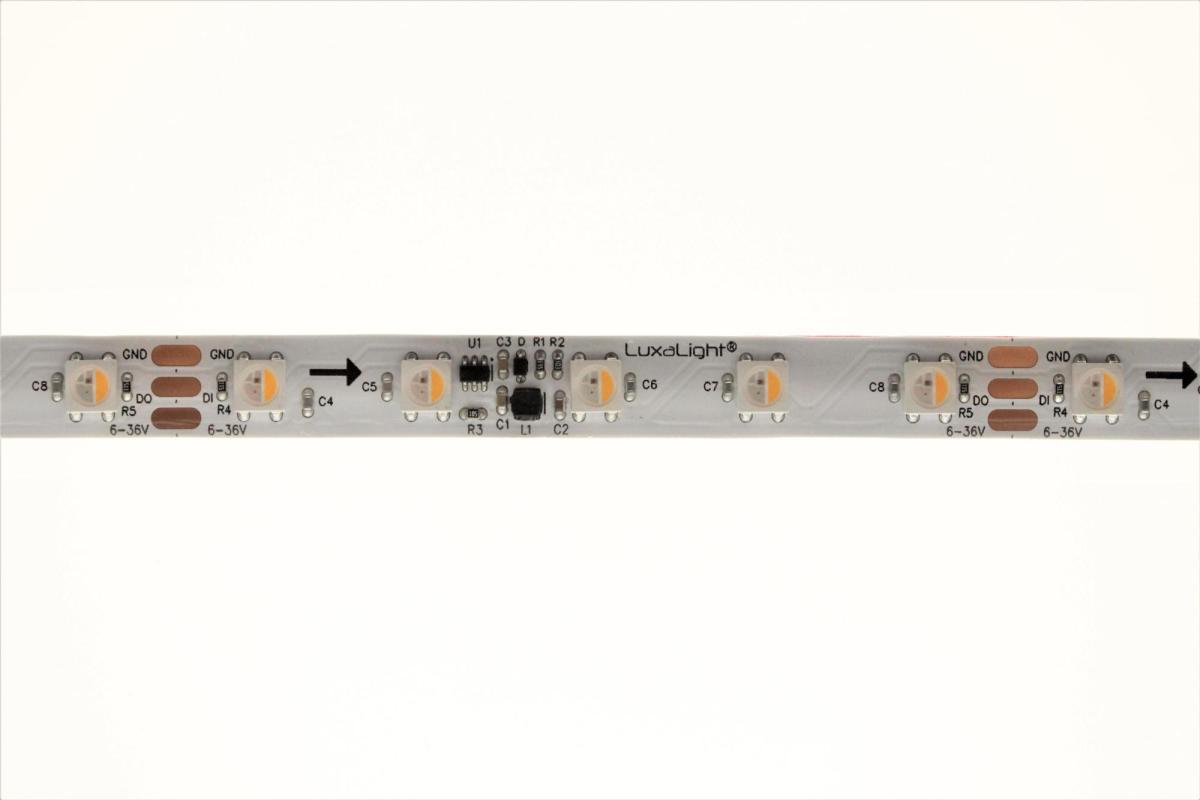LuxaLight Pixel LED-strip SK6812 Digital RGB+WW High Power Protected (6 - 36 Volt, 60 LEDs, 5050, IP64)