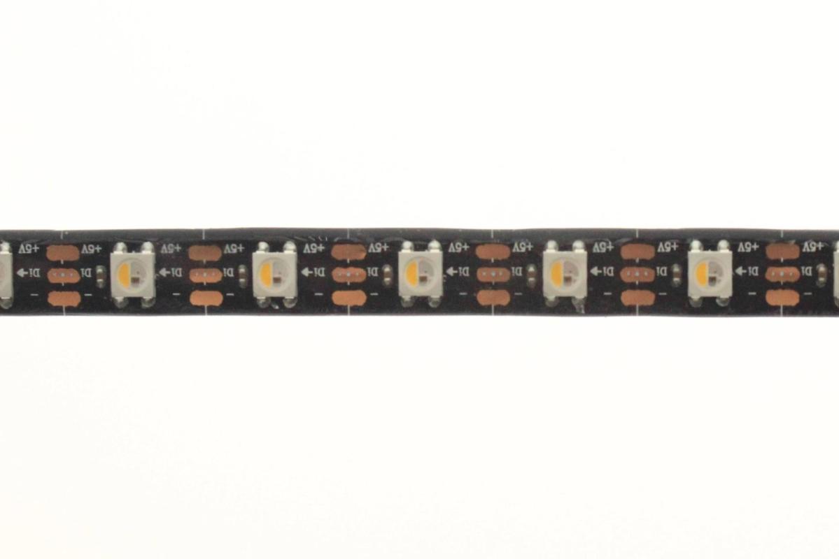 LuxaLight Pixel LED-strip SK6812 Digital RGBWW High Power Protected Black PCB (5 Volt, 60 LEDs, 5050, IP64)