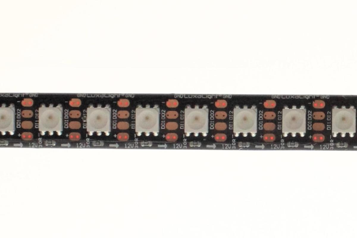 LuxaLight Pixel LED-strip GS8208 12V Digital RGB Protected High Power Black PCB (12 Volt, 96 LEDs, 5050, IP64)