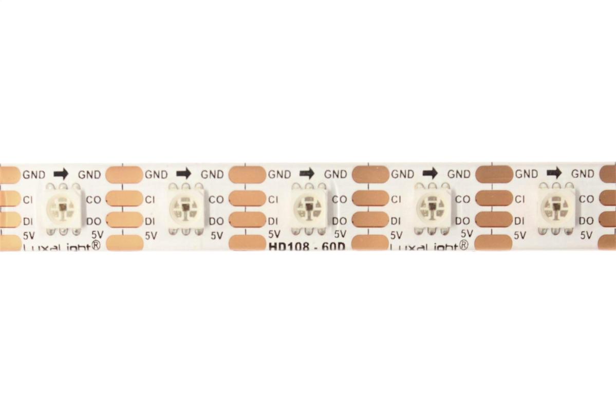 LuxaLight Pixel LED-strip HD108S Digital SPI RGB Protected High Power (5 Volt, 60 LEDs, 5050, IP64)