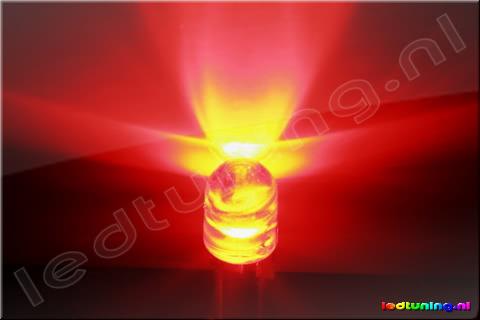 Round LED 8mm 25° 4-chip 80mA 5lm Red