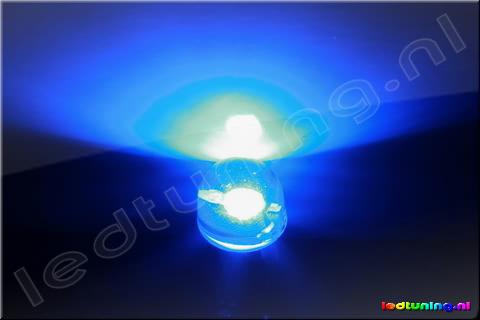 Round LED 10mm 140° 4-chip 80mA 3lm Blue