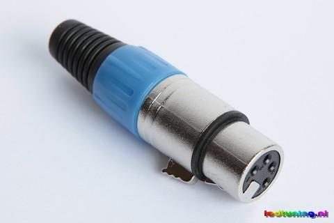 Plug XLR, Blauw, 4 Polig, Female