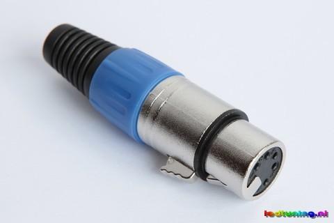 Plug XLR, Blauw, 5 Polig, Female