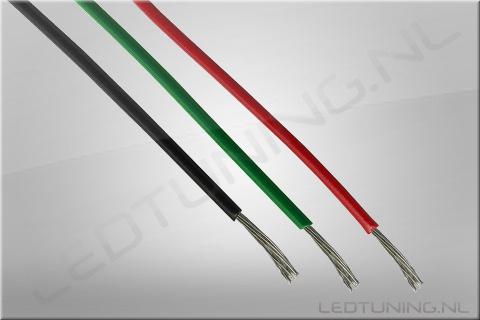 3-Voudige Draadset 0.5mm² Zwart, Groen en Rood (voor WS2812 LED strip)