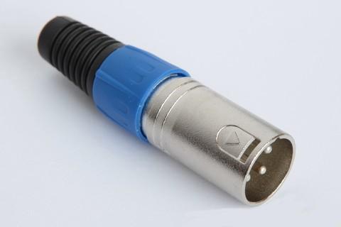 Plug XLR, Blue, 3 Pole, Male