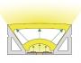 Silicone Extrusion Top View 25mm x 50mm 120°