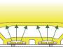 Silicone Extrusion Top View 30mm x 100mm 120°