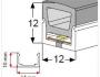 Siliconen Extrusie Top View 12mm x 12mm 180°