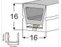 Silicone Extrusion Top View 16mm x 16mm 120°