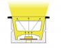 Silicone Extrusion Top View 15mm x 20mm 120° Recessed