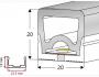 Silicone Extrusion Top View 20mm x 20mm 180°