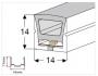 Silicone Extrusion Top View 14mm x 14mm 120°