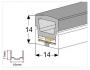 Silicone Extrusion Top View 14mm x 14mm 180°