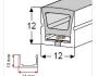 Silicone Extrusion Top View 12mm x 12mm 120°