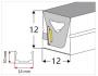 Silicone Extrusion Side View 12mm x 12mm 120°