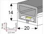 Siliconen Extrusie Top View 14mm x 20mm 180°