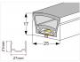 Silicone Extrusion Top View 17mm x 25mm