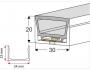 Silicone Extrusion Top View 20mm x 30mm 120°