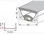 Silicone Extrusion Top View 25mm x 50mm 120°