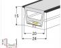 Silicone Extrusion Top View 15mm x 20mm 120° Recessed