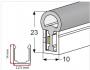 Silicone Extrusion Side View 23mm x 10mm 270°