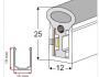 Siliconen Extrusie Side View 25mm x 12mm 270°