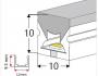 Siliconen Extrusie Top View 10mm x 10mm 180°