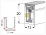 Siliconen Extrusie Side View 20mm x 12mm 120° 