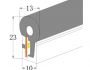 Silicon Extrusion Side View 23mm x 10mm 270° B