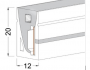 Silicon Extrusion Side View 20mm x 12mm 120° FLAT