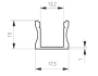 LED-strip Profile 3 Meter 17.5mm x 15mm Surface mounted black