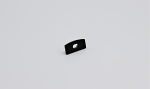 Aluminum End Cap Open Black 17.5mm x 7mm Surface Mounted