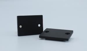 Aluminium End Cap Closed Black 24.2mm x 16mm Surface Mounted for lenscover