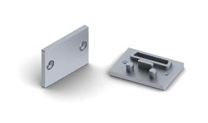 Aluminium End Cap Closed 24.2mm x 16mm Surface Mounted for lenscover