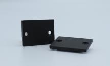 Aluminium End Cap Closed Black 24.2mm x 16mm Surface Mounted for lenscover
