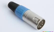 Plug XLR, Blauw, 4 Polig, Male