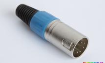 Plug XLR, Blue, 5 Pole, Male